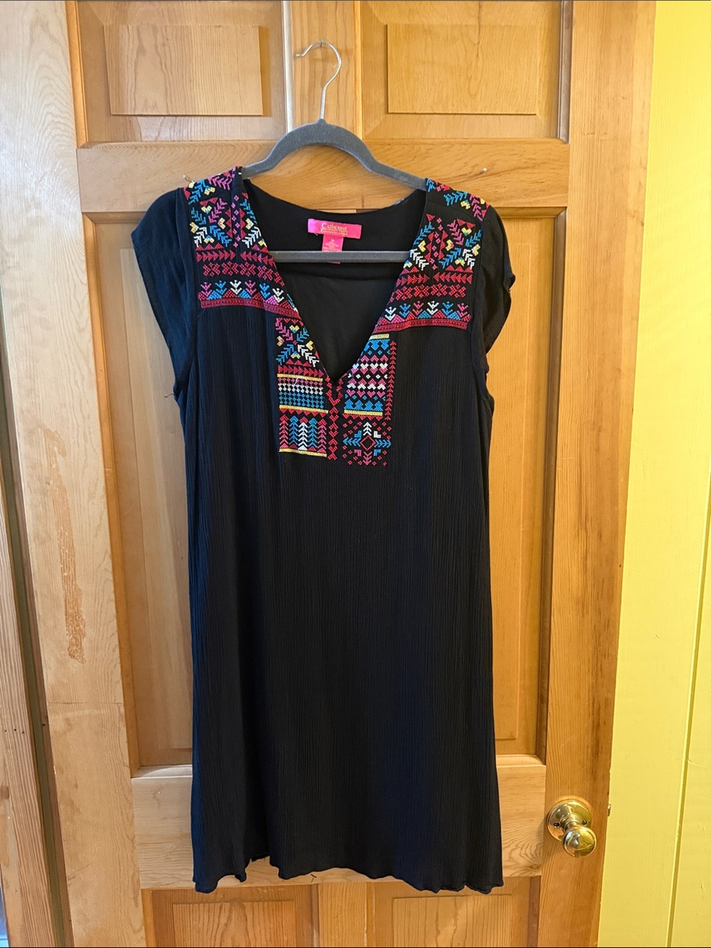 Catherine Malandrino Embroidered Bodice Tunic Dress